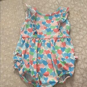 RuffleButts Heart Pattern Baby Romper